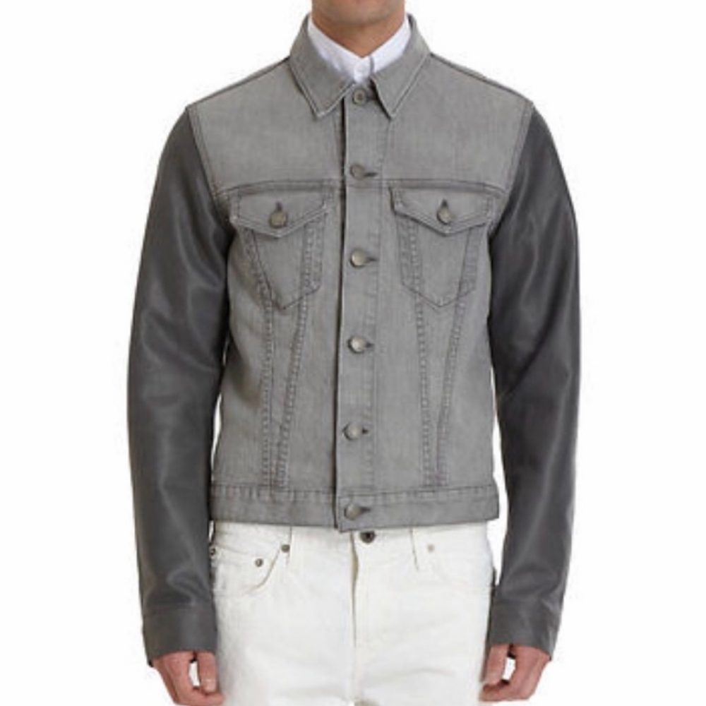 J Brand Titanite Scorpius Denim Leather Jacket
